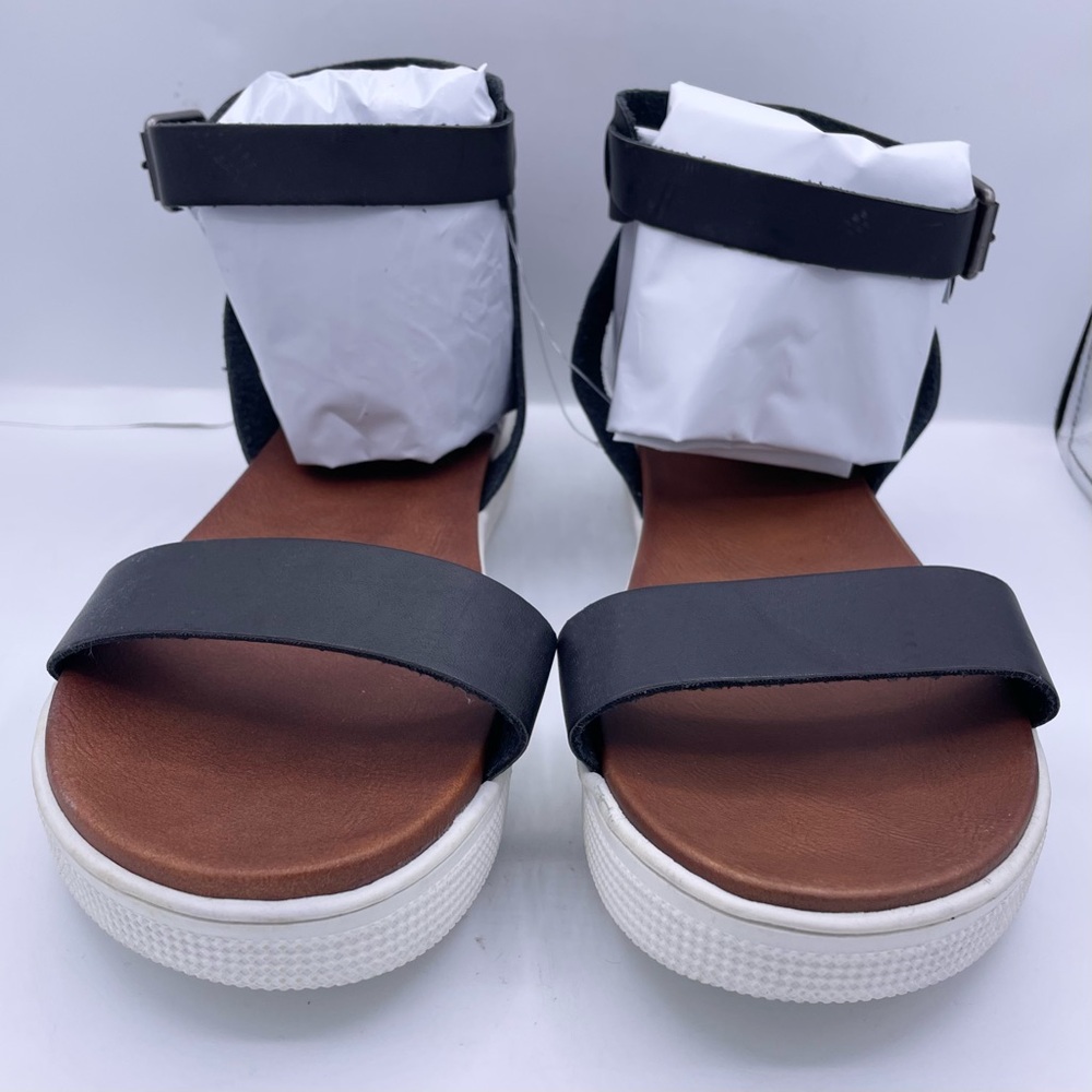 MAURICES black leather ankle strap platform sandals women Size 11 - Picture 10 of 12